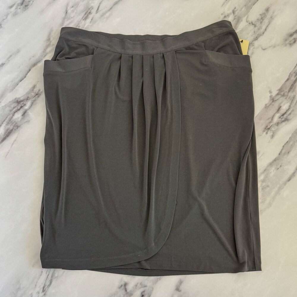 Sejour Grey Faux Wrap Pencil Skirt 18W NWT